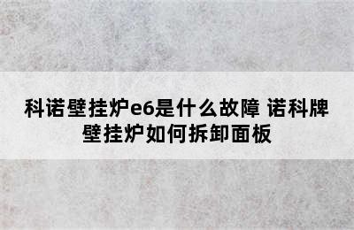 科诺壁挂炉e6是什么故障 诺科牌壁挂炉如何拆卸面板